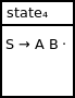 DFA state 4. This state contains the following production: S produces A B dot.